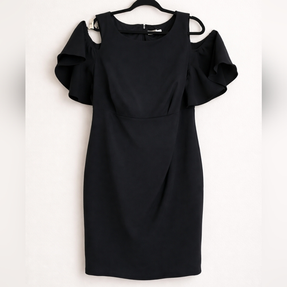 Eliza J Black Cold Shoulder Mini Dress Size 20w
